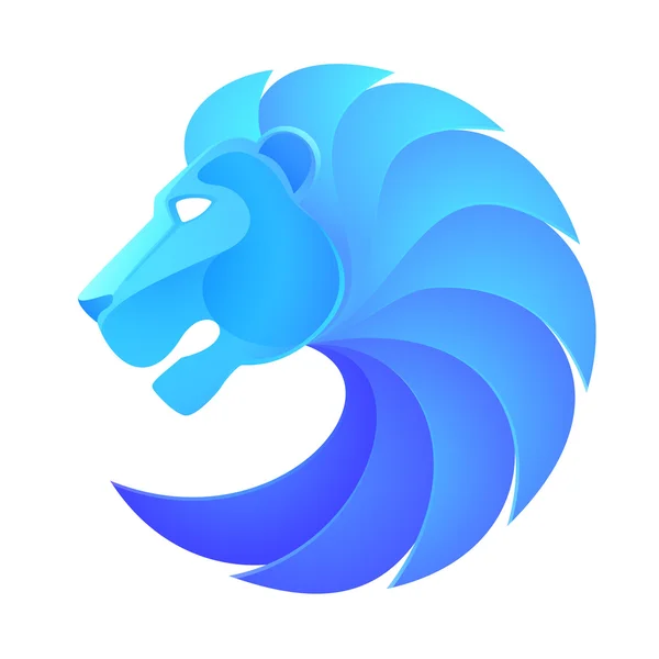 Blue lion head — Stock Vector