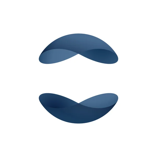Blaues abstraktes Yin Yang Kugel Logo — Stockvektor