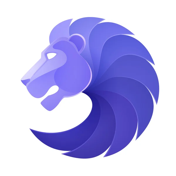Testa di leone viola — Vettoriale Stock