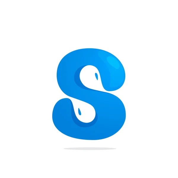 S letra gota de agua logo — Vector de stock