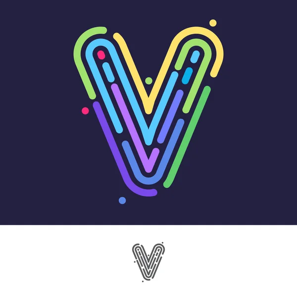 V brief lijn logo — Stockvector