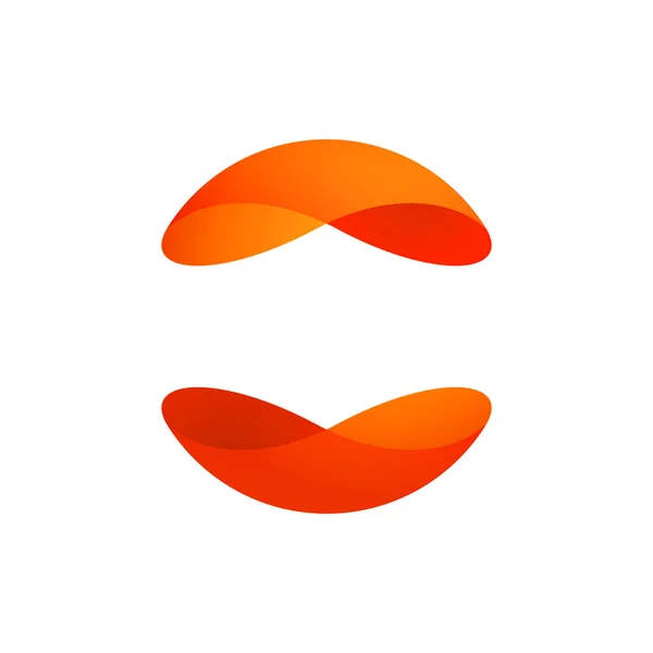 Orange abstrait yin yang sphère logo — Image vectorielle