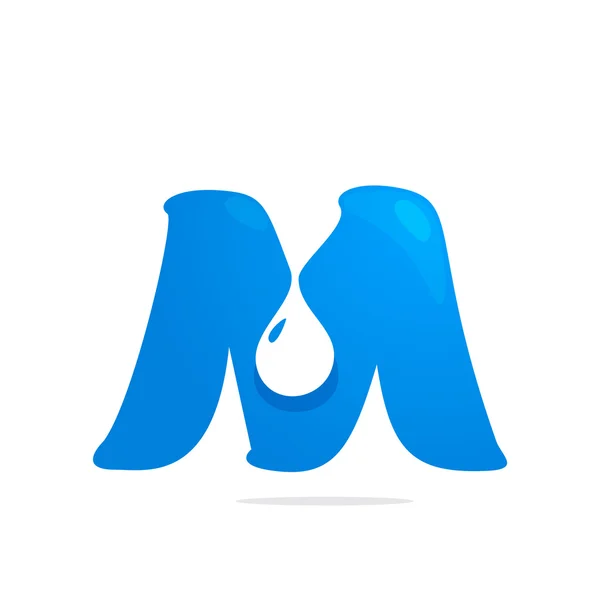 M letra logotipo gota de água —  Vetores de Stock