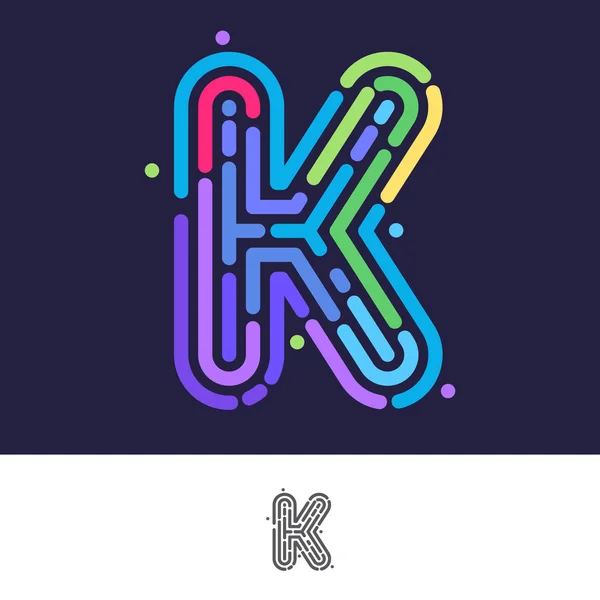 K brev line logotyp — Stock vektor