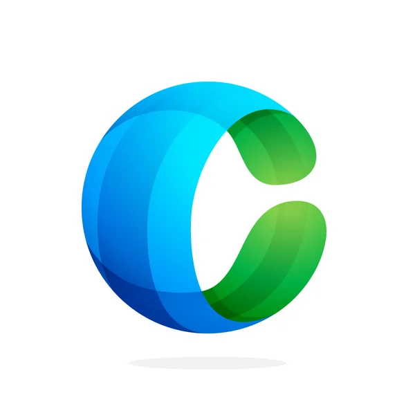 C brev eco logotyp — Stock vektor