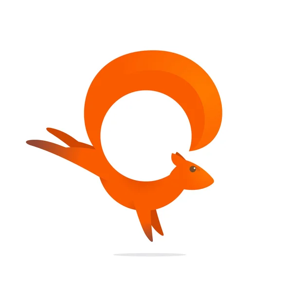 Écureuil volume caractère logo — Image vectorielle