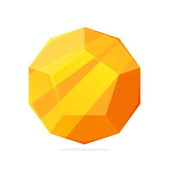 Esfera laranja de baixo poli abstrato — Vetor de Stock