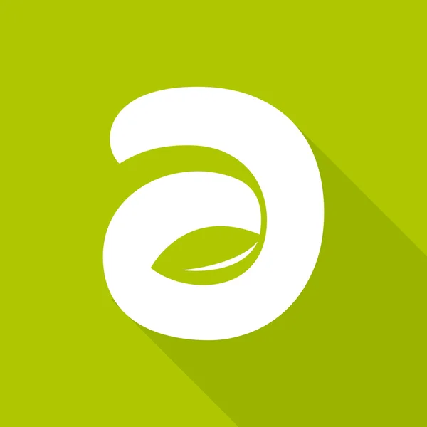 Una lettera icona logo verde — Vettoriale Stock
