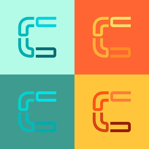 C Buchstabenzeile Logo. — Stockvektor