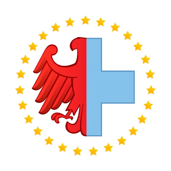 Germany eagle and Medical logo — Stok Vektör