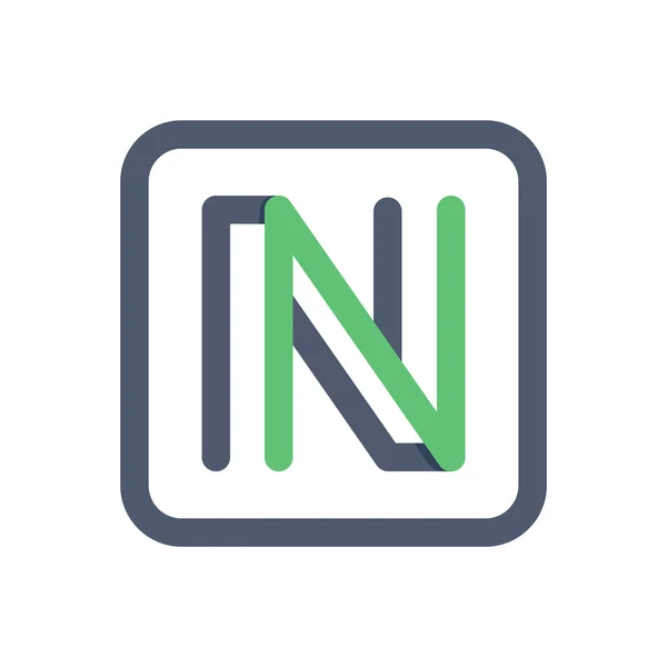 N letter crossing lines logo — Stock Vector