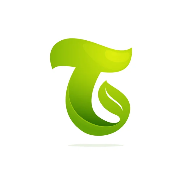 T letra eco logotipo icono de volumen — Vector de stock