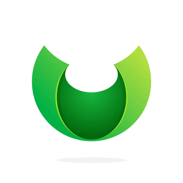 U lettera Eco logo — Vettoriale Stock