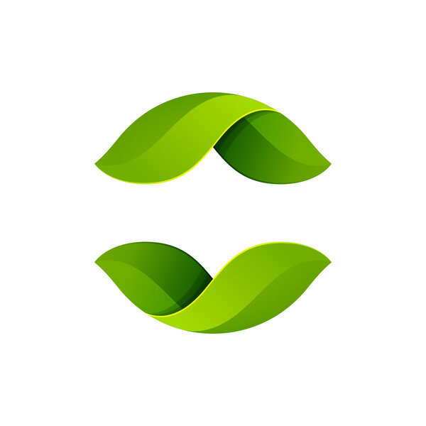 Abstract sphere green leaf logo