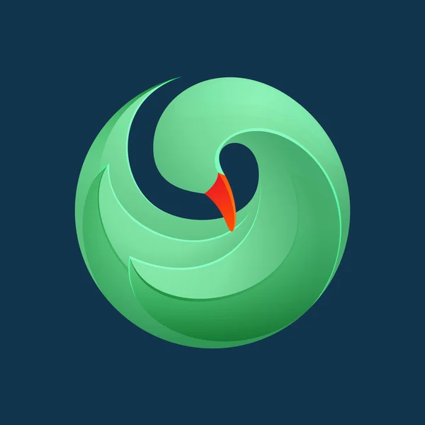 Twist gröna gås fågel logotyp — Stock vektor