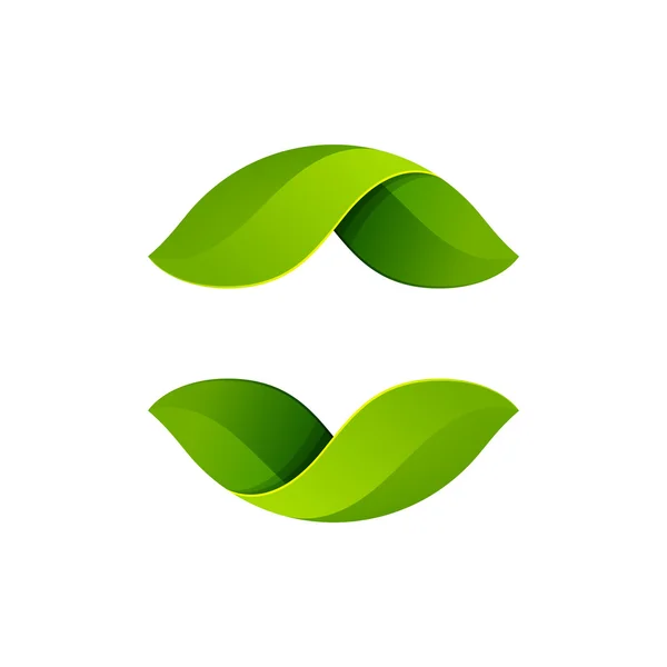 Abstraktes rundes grünes Blatt-Logo — Stockvektor