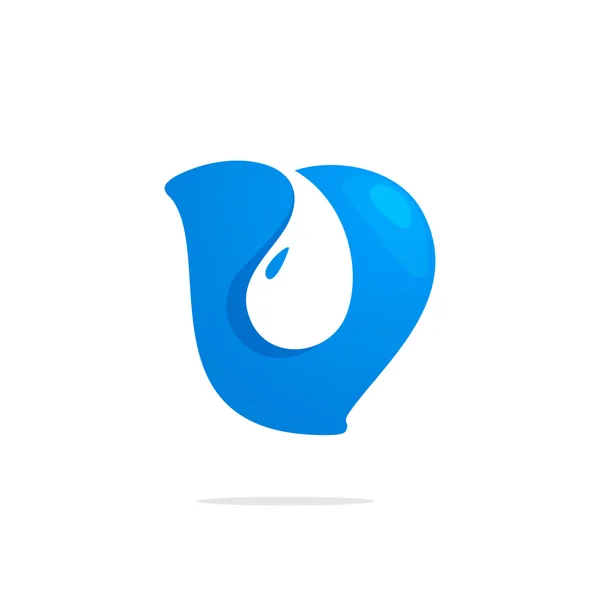 V letter water drop logo — Stock Vector