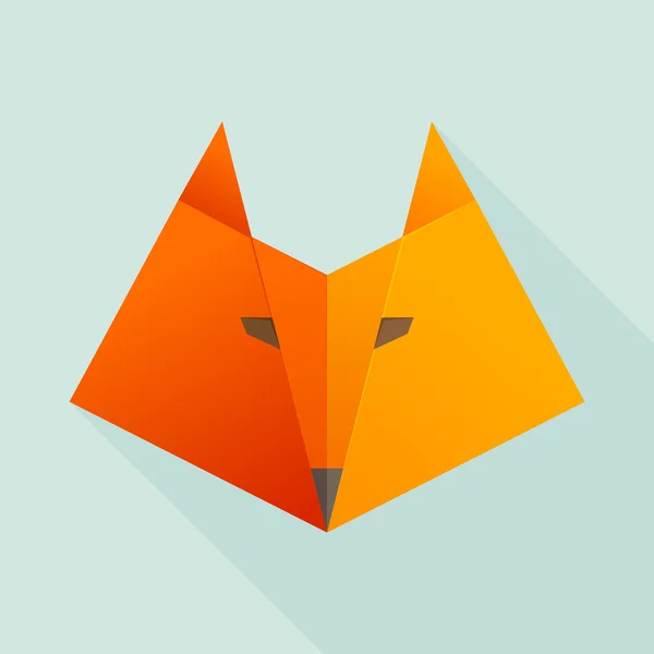 Fox cabeça plana logotipo — Vetor de Stock