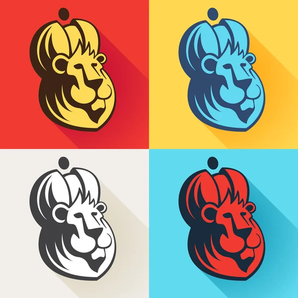 Lion head volume logo — Stock Vector