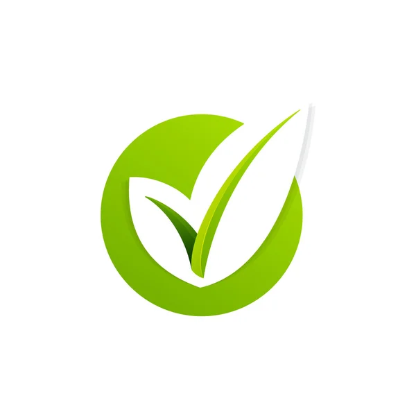 V carta Eco logo — Vector de stock