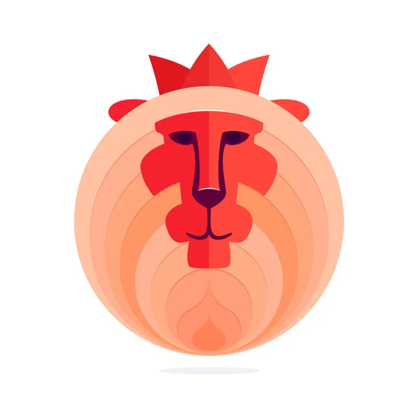 Red lion head — Stock Vector