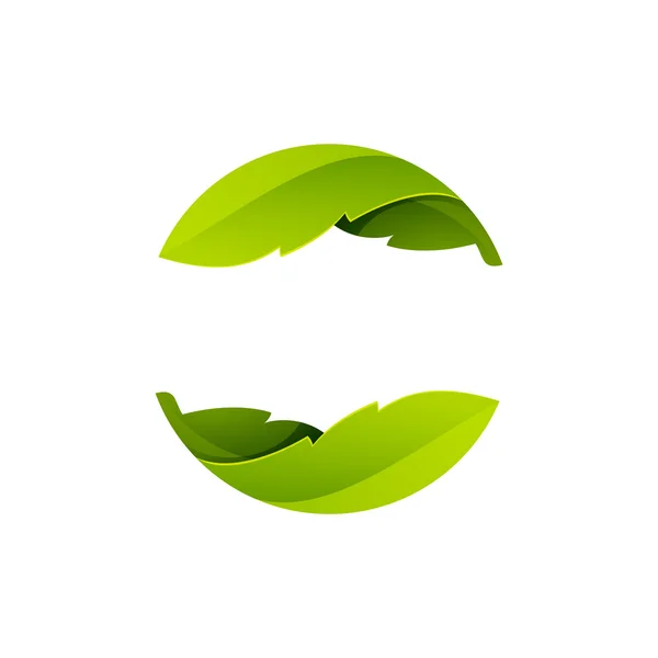 Abstraktní koule zelený list logo — Stockový vektor