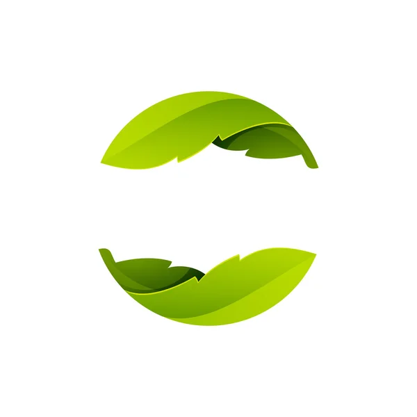 Esfera abstracta verde hoja logo — Vector de stock