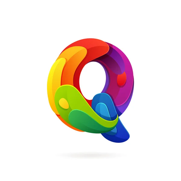 Q letra volumen logo — Vector de stock