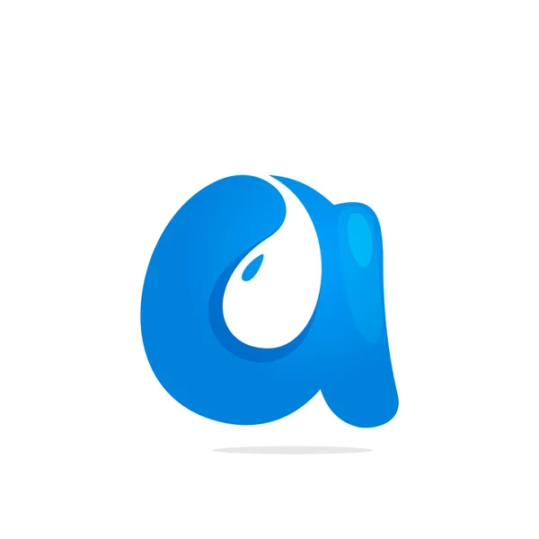 Una letra gota de agua logo — Vector de stock