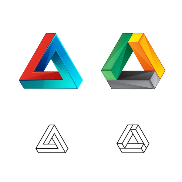Logotipos abstractos triangulares — Vector de stock