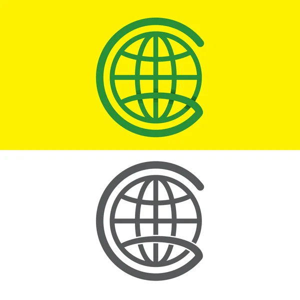 G globe letter logo — Stok Vektör