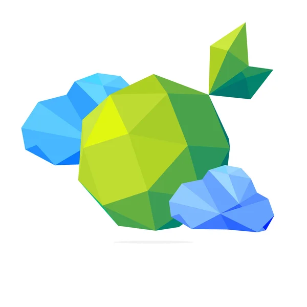 Écologie abstraite logo bas polygone — Image vectorielle
