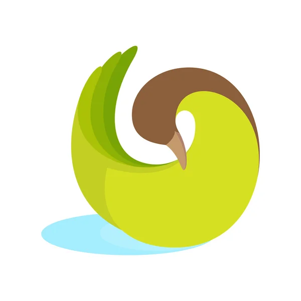 Twist verde oca uccello logo — Vettoriale Stock