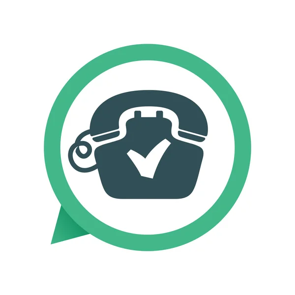 Telefoon in groene toespraak bubble pictogram — Stockvector
