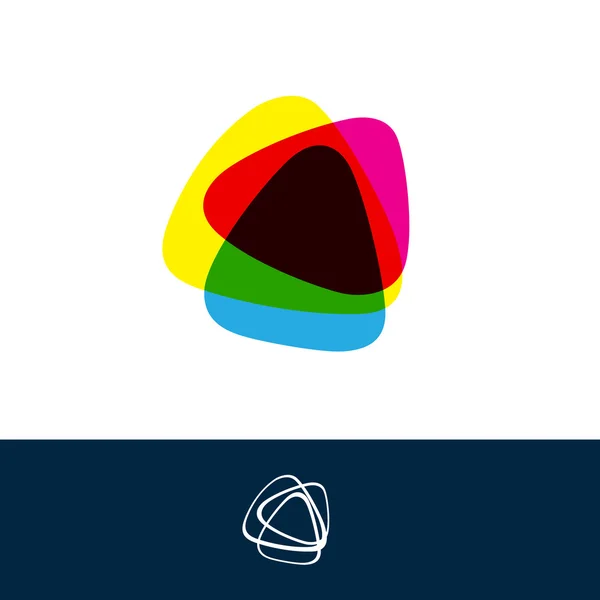 Abstract colorful triangles logo — Stockový vektor