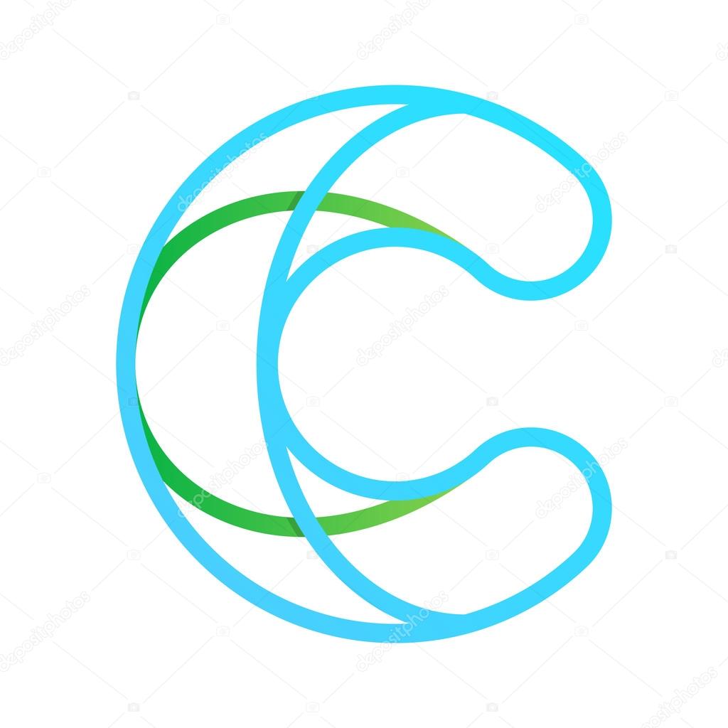 C letter line logo, design template element
