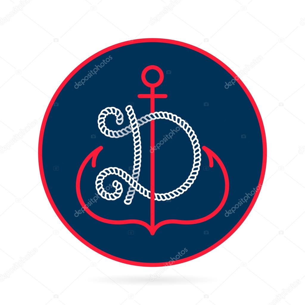 D    letter with an anchor
