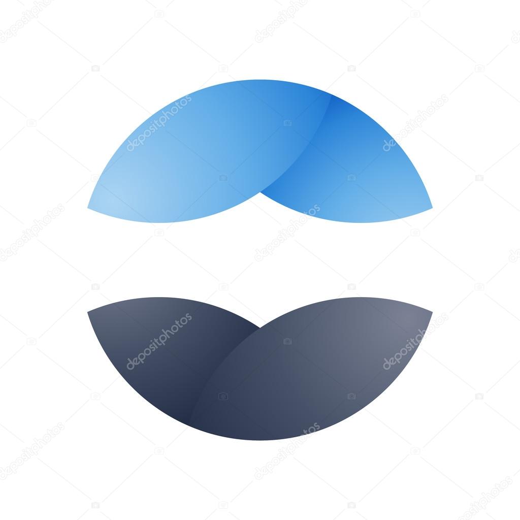 Abstract blue sphere logo, volume design template element