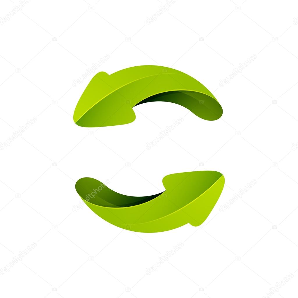 Recycle symbol with arrows, loop sphere logo isolated on white background. Vector illustration design elements.