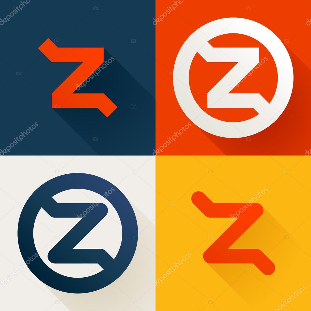 Z letter line logo set, design template elements