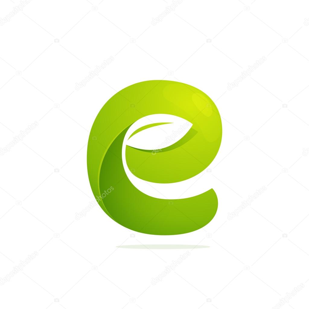 E letter eco logo