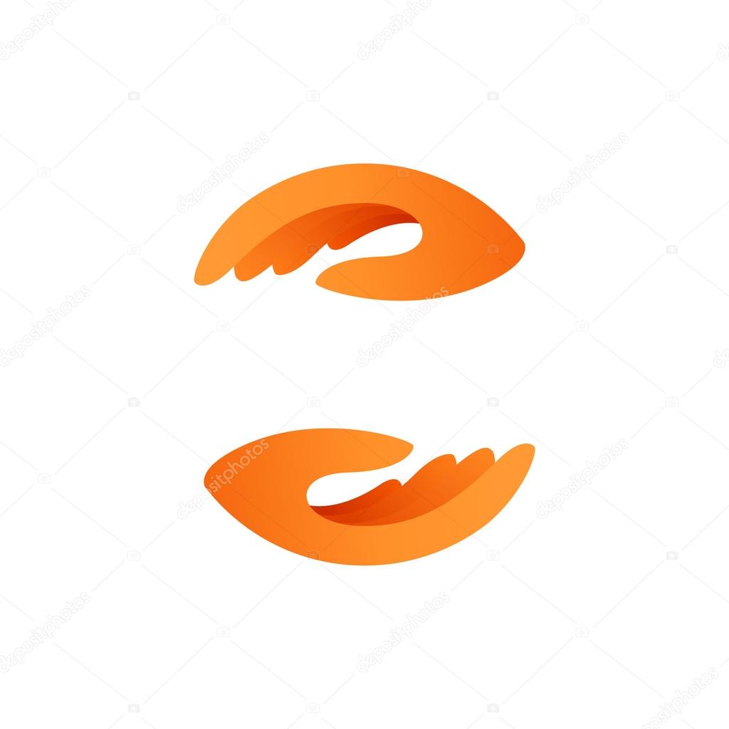 Orange hands icon