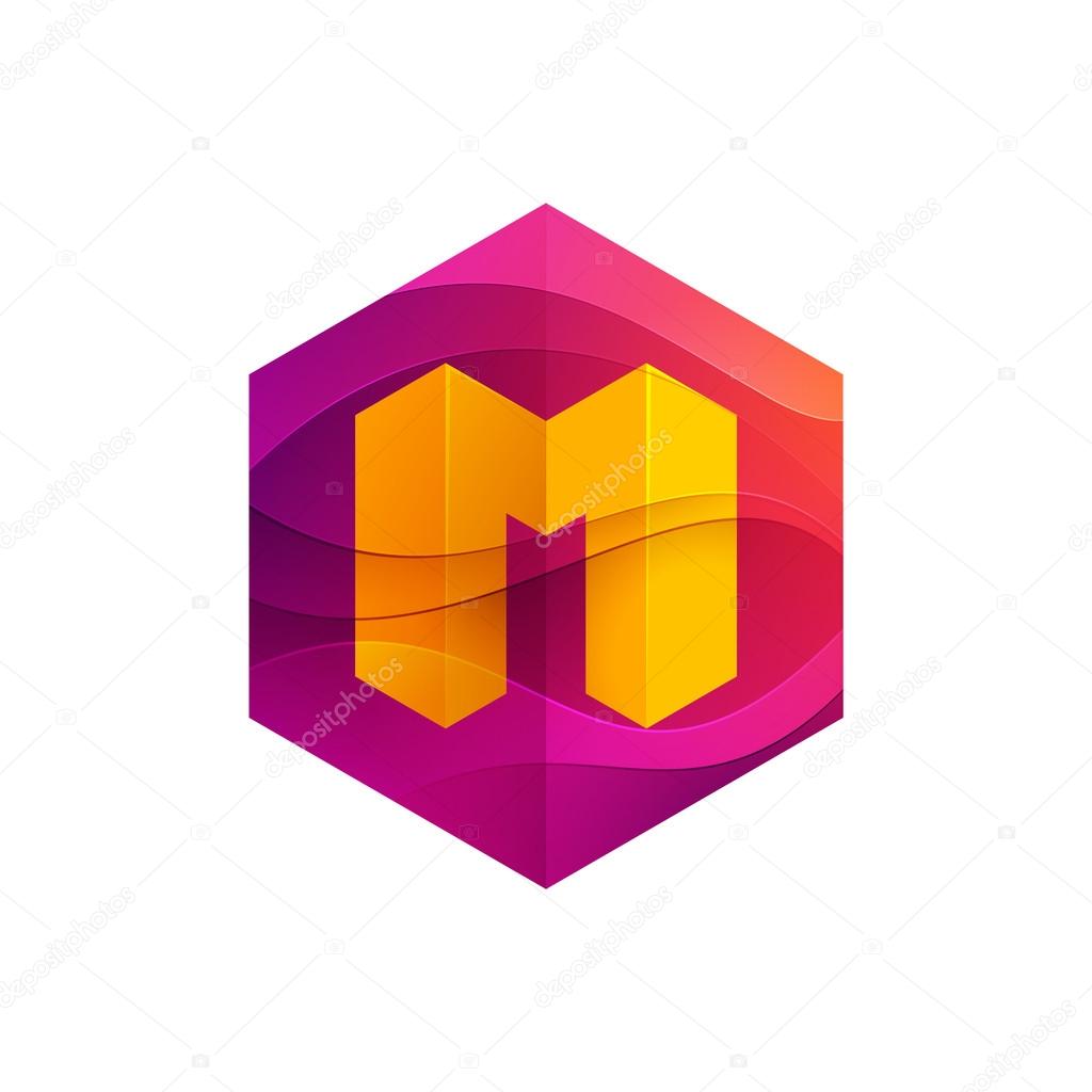 M letter mist or  volume logo, vector design template elements