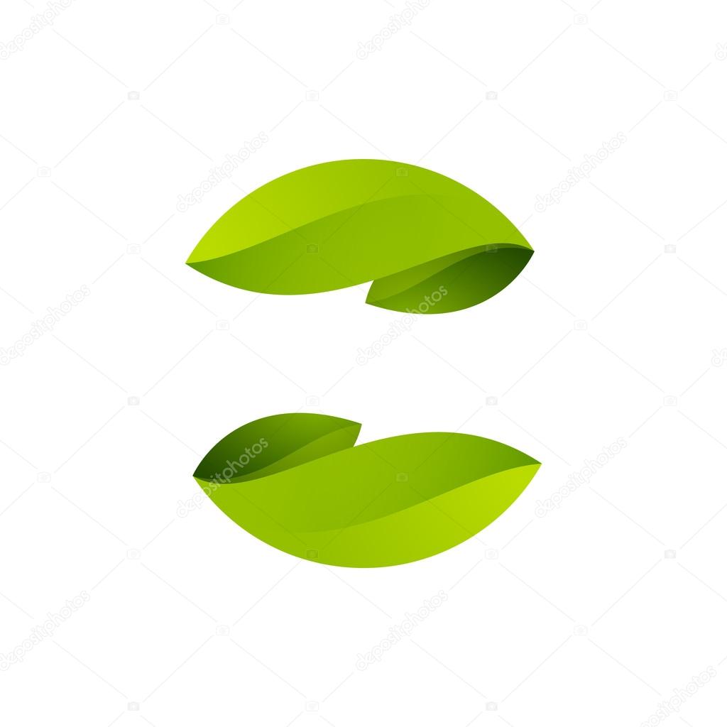 Abstract sphere green leaf logo