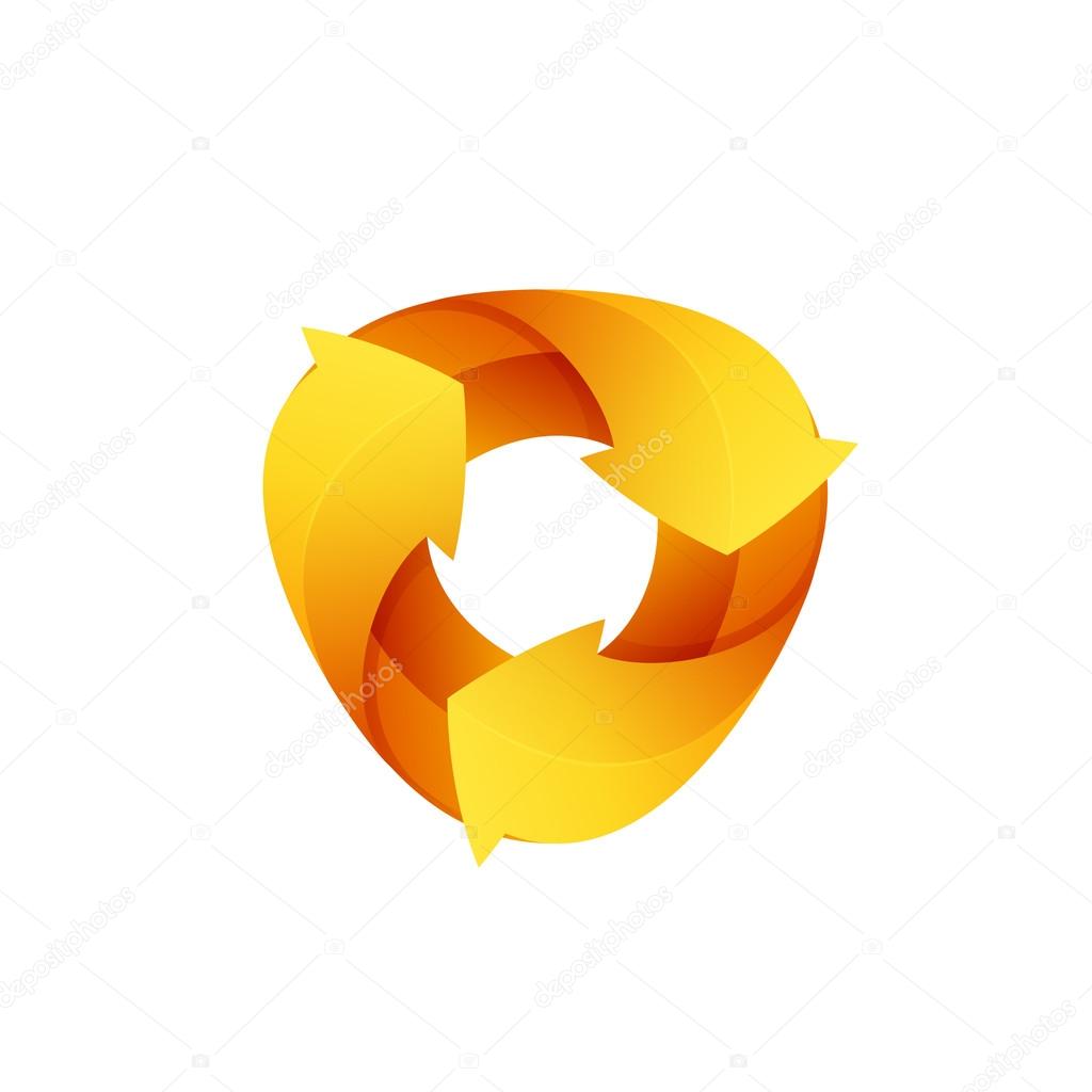 Recycle symbol or sign of arrows refresh, reload, rotation, packaging, loop sphere logo. Vector illustration design elements.Infinite loop.