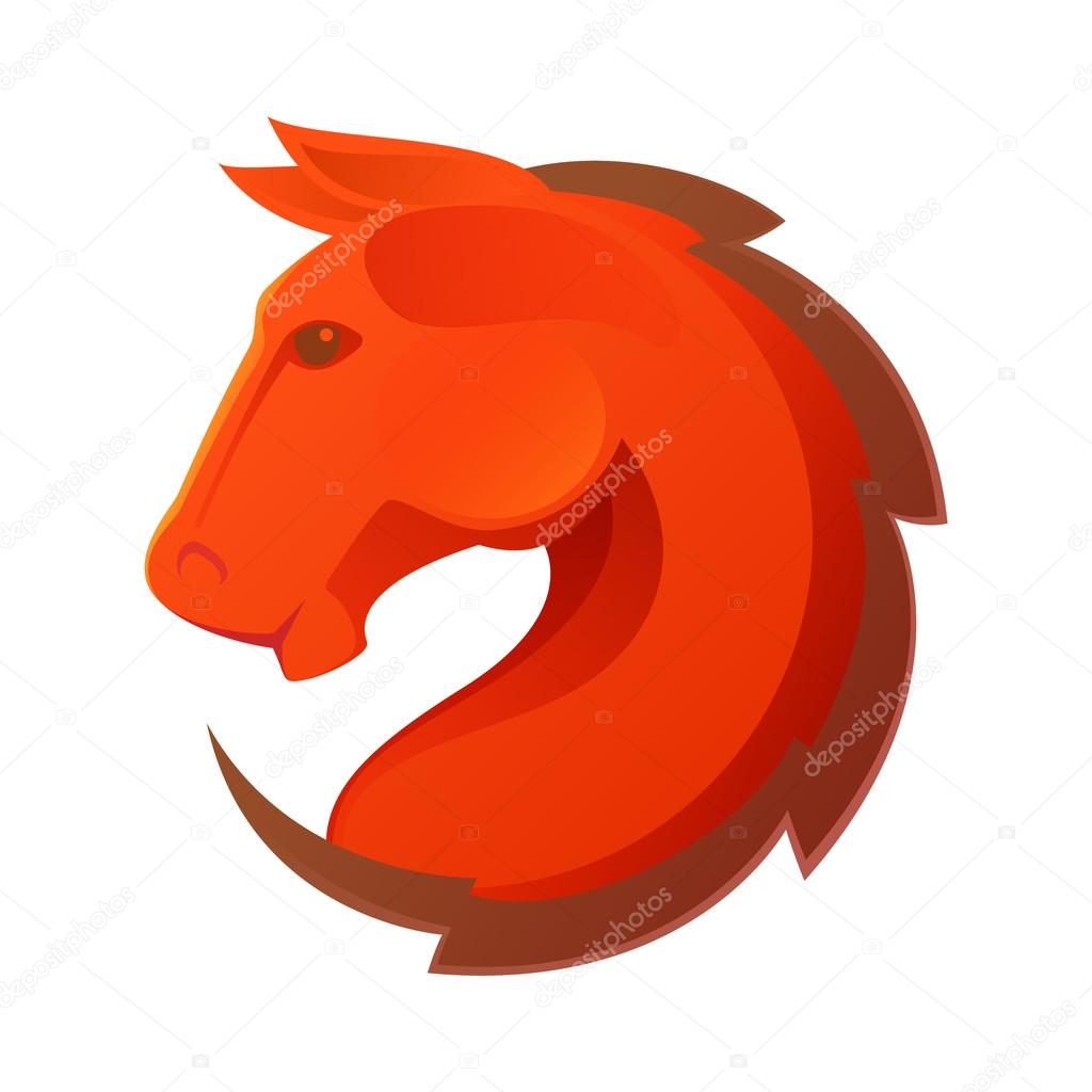 Horse head vector logo, design template elements