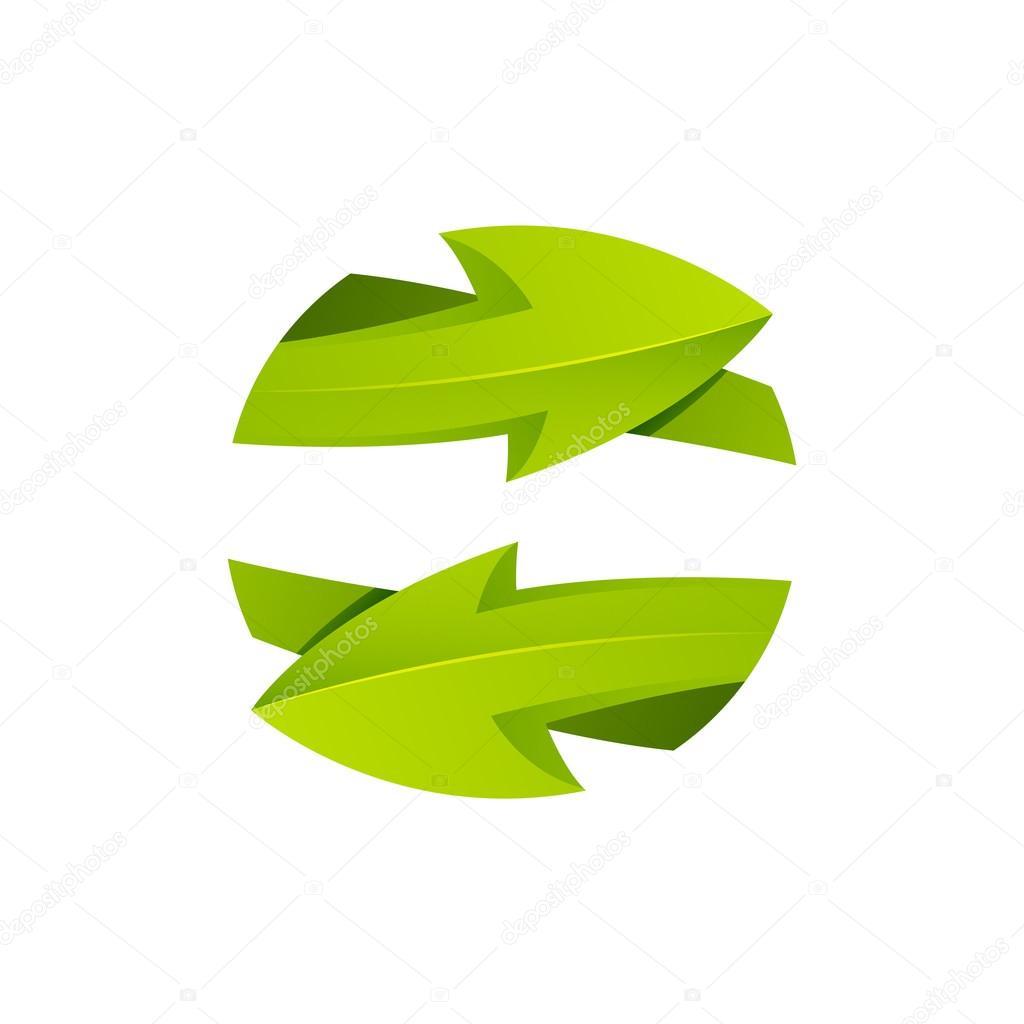 Recycle symbol or sign of arrows refresh, reload, rotation, packaging, loop sphere logo. Vector illustration design elements.Infinite loop.