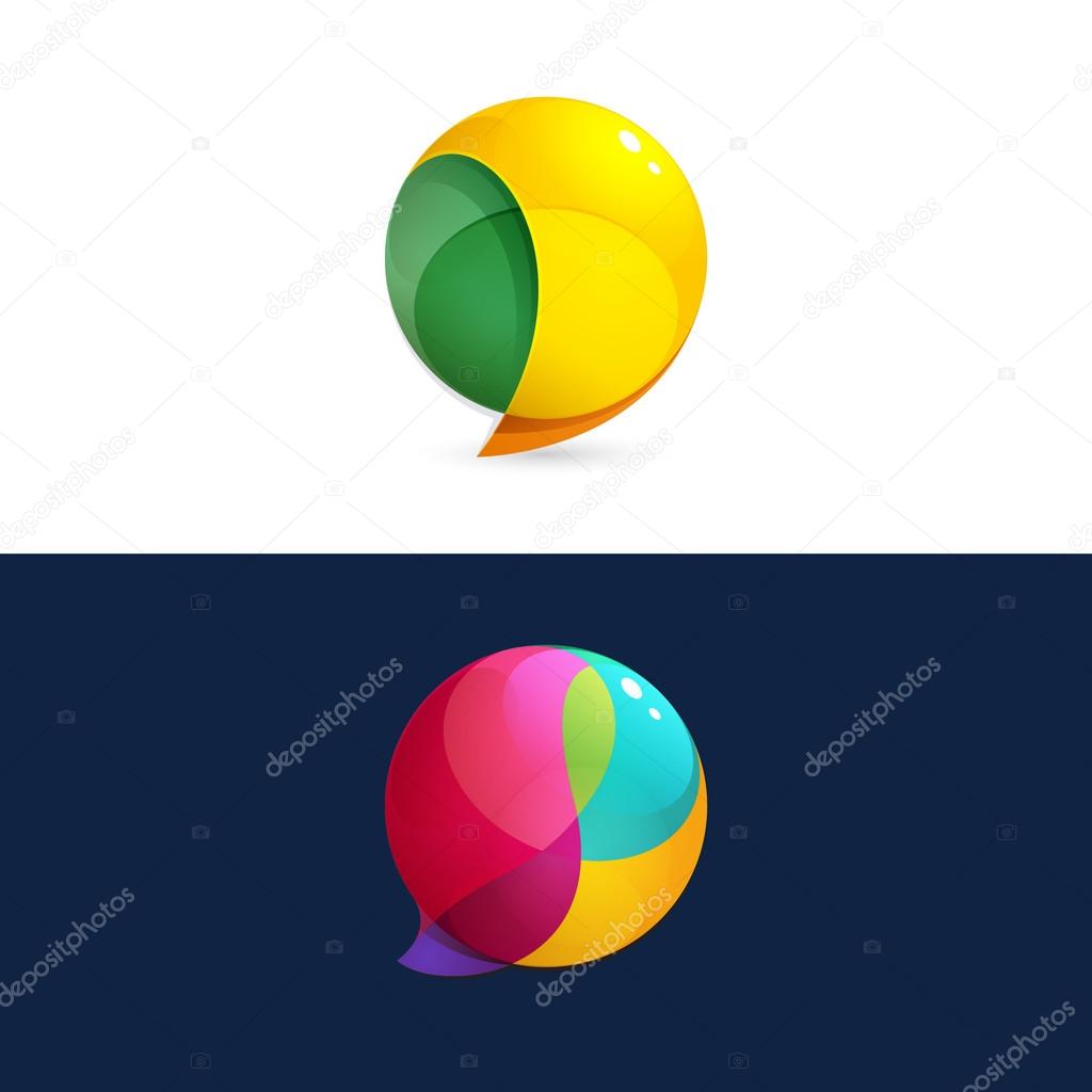 Sphere Speech Bubbles logos,vector illustration