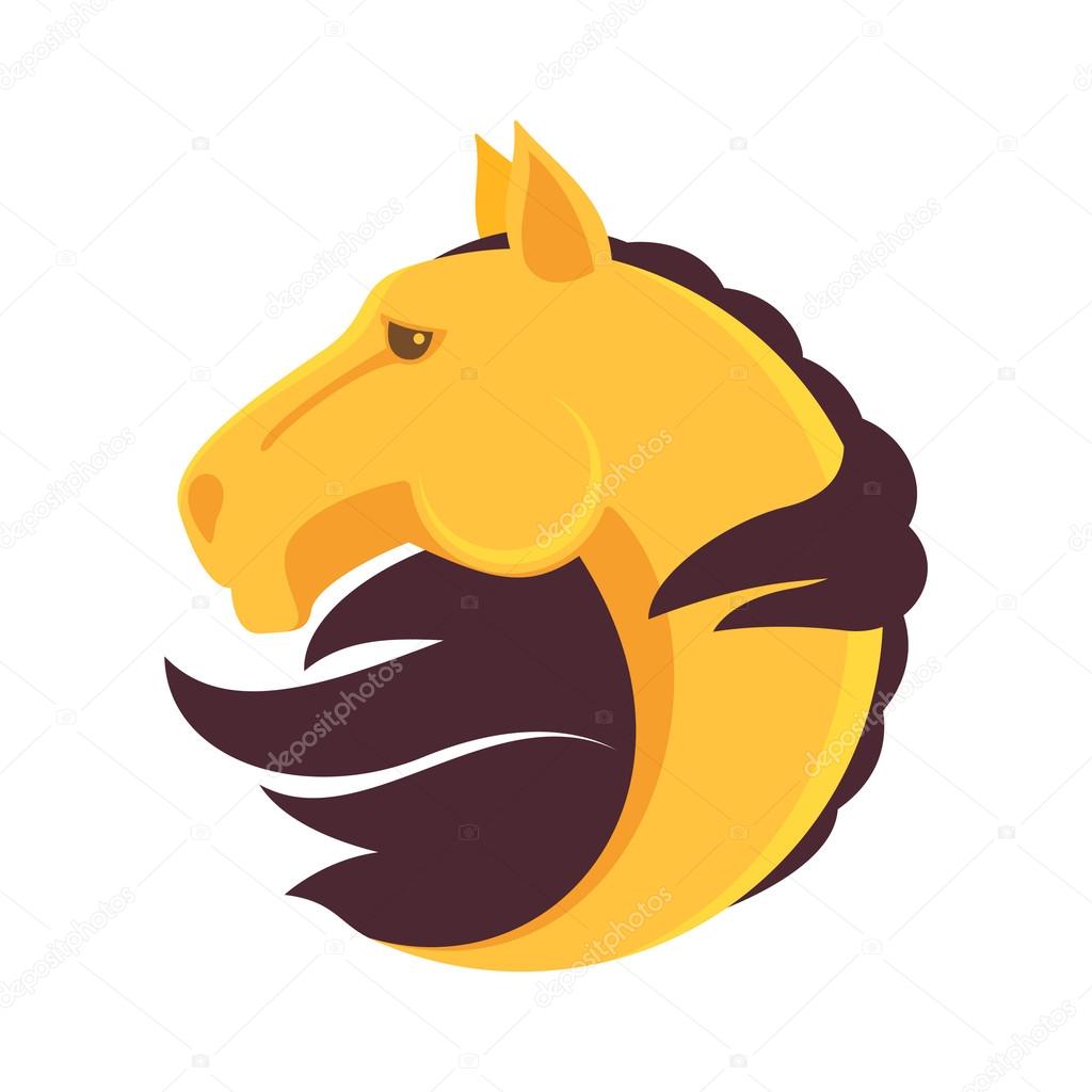 Horse head vector logo, design template elements