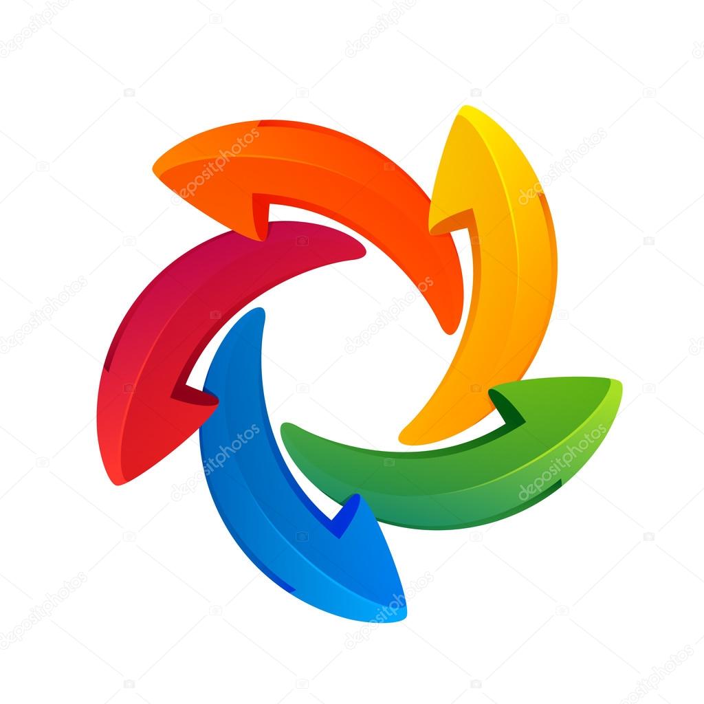 Recycle symbol or sign of arrows refresh, reload, rotation, packaging, loop sphere logo. Vector illustration design elements.Infinite loop.